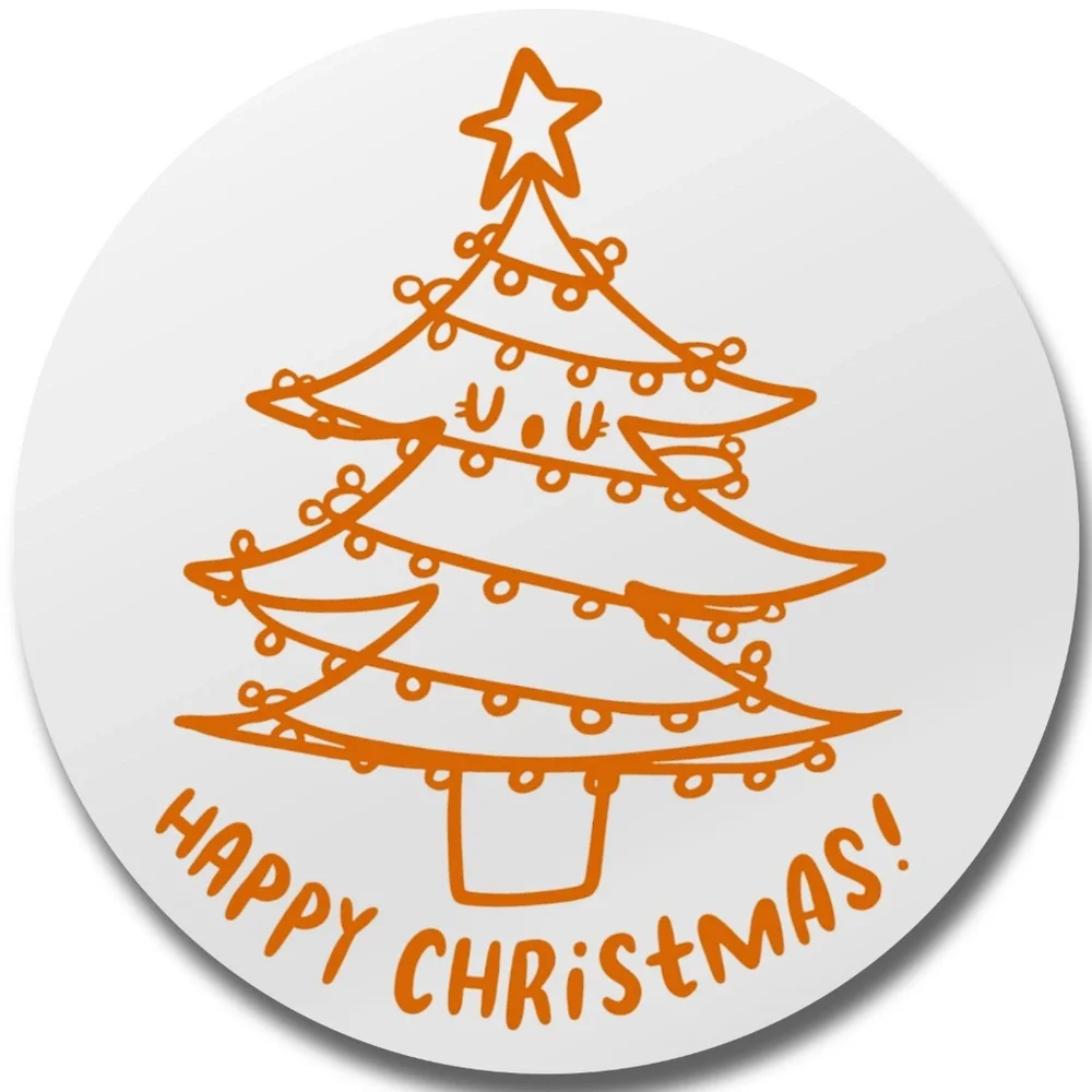 Holographic Happy Christmas Stickers • Holiday Tree Packaging Labels • 2 Inch - Picture 8 of 8